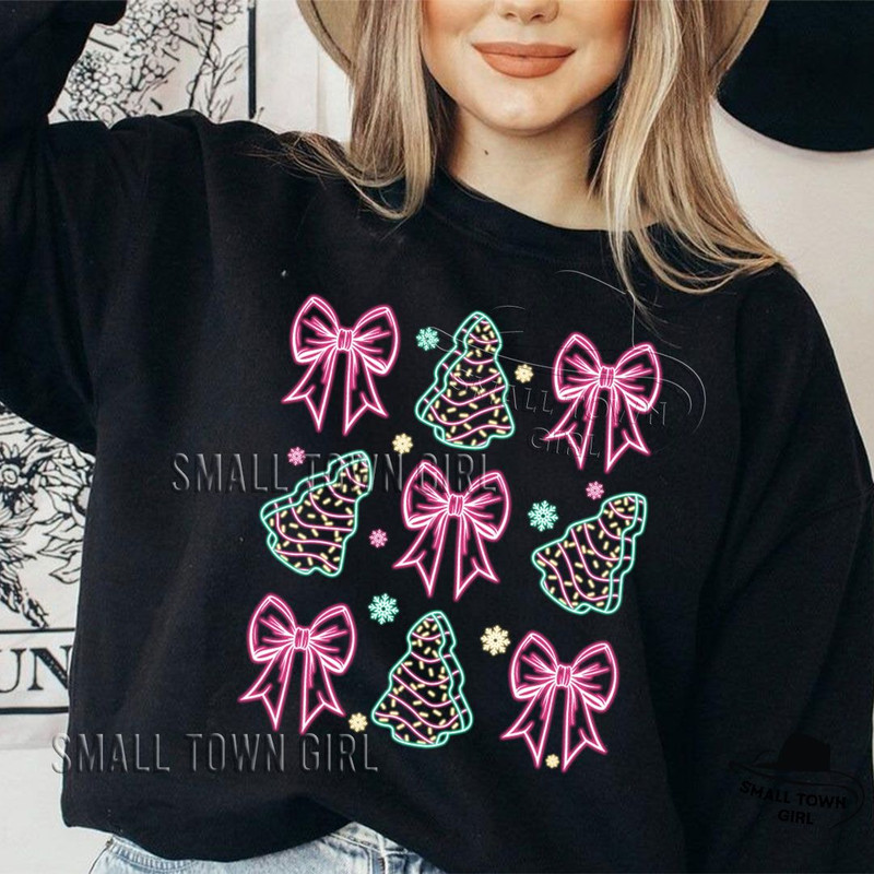 Neon Coquette Christmas Bow Tree Cake Png Christmas Png Neon Christmas Png Christmas Tree Cake Png 3