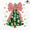 Pink Coquette Glitter Christmas Tree Png Watercolor Christmas Tree Girly Faux Glitter Pink Christma 0