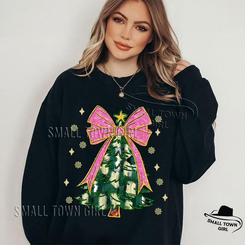 Pink Coquette Glitter Christmas Tree Png Watercolor Christmas Tree Girly Faux Glitter Pink Christma 2