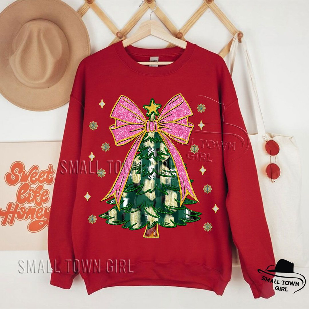 Pink Coquette Glitter Christmas Tree Png Watercolor Christmas Tree Girly Faux Glitter Pink Christma 3