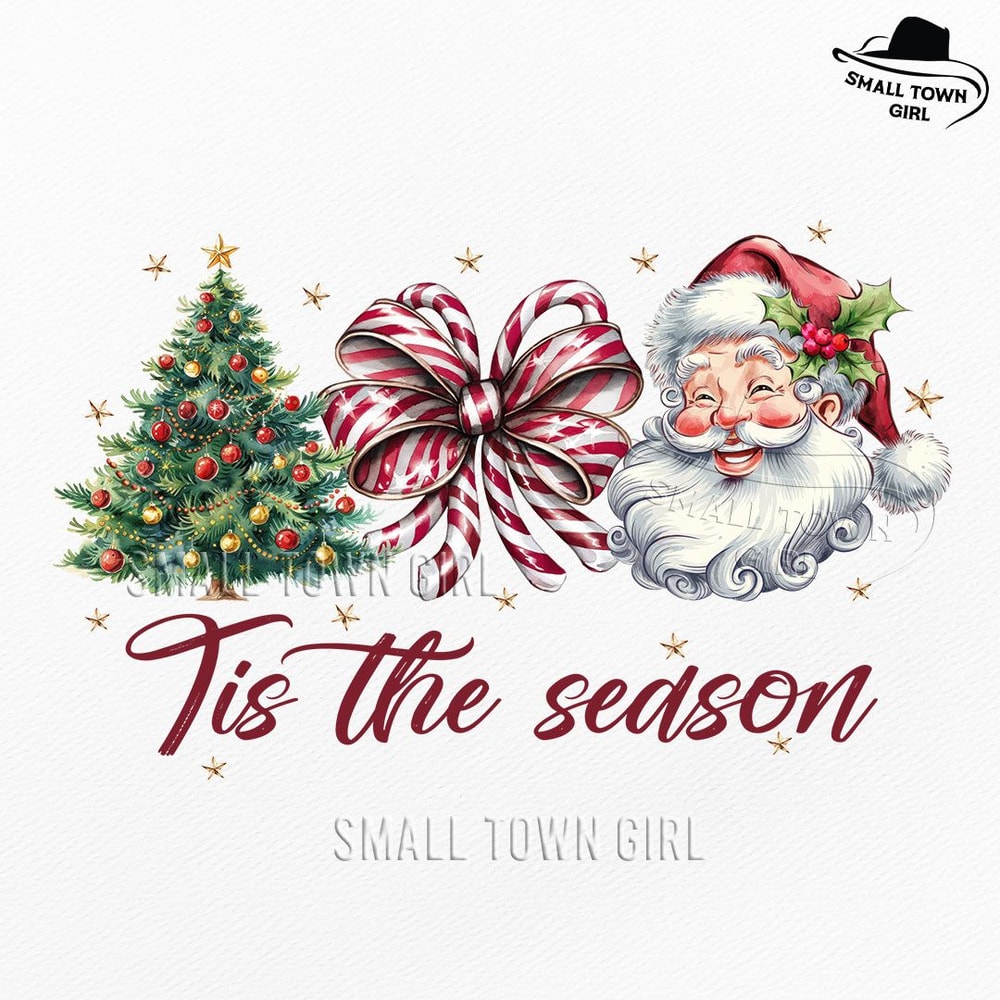 Tis The Season Coquette Christmas Santa Png Retro Christmas Png Tis The Season Png Santa Claus Png 0