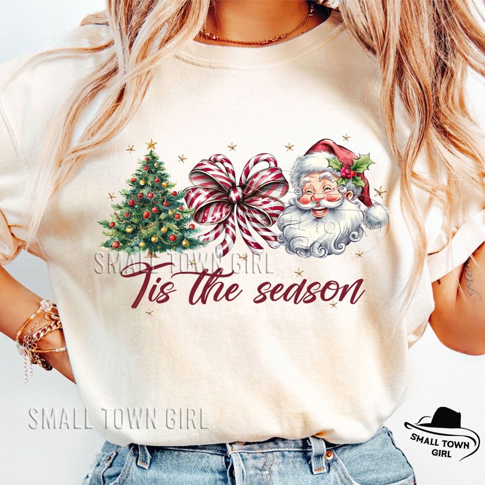 Tis The Season Coquette Christmas Santa Png Retro Christmas Png Tis The Season Png Santa Claus Png 1