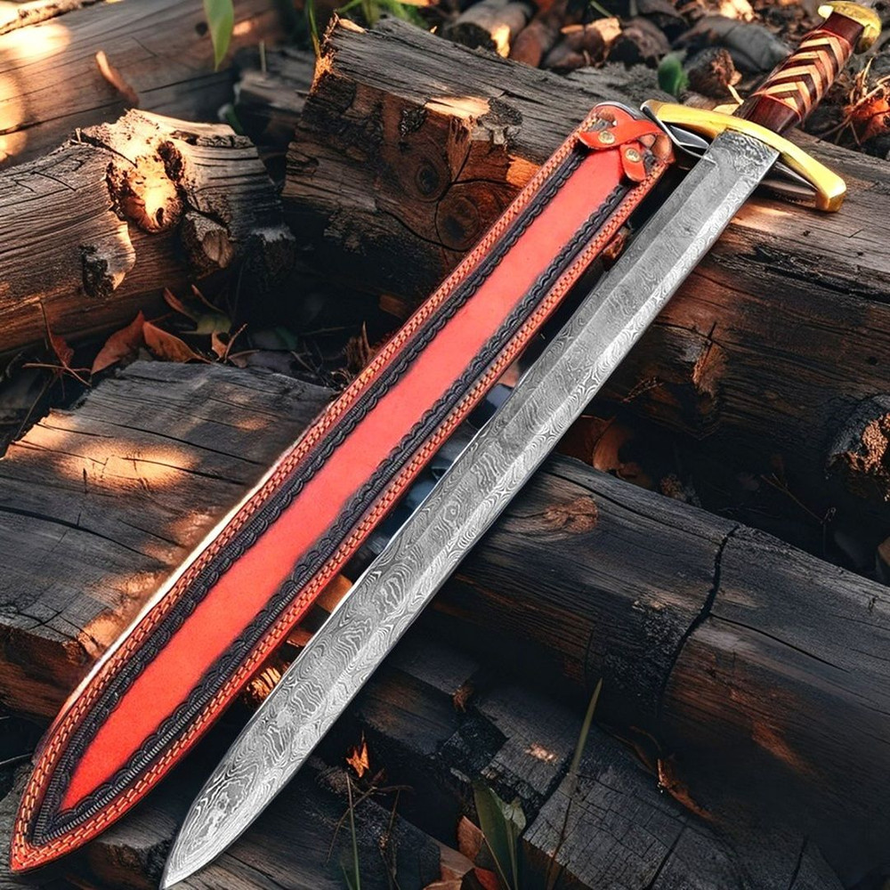 Handmade Damascus Steel Brute Elja Sword Historical Inspired Replica With Unique Pattern Collecti 1