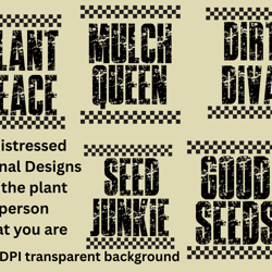 good seeds sublimation png bundle grunge gardening quote design with checkerboard style for shirts, tumblers, mugs,