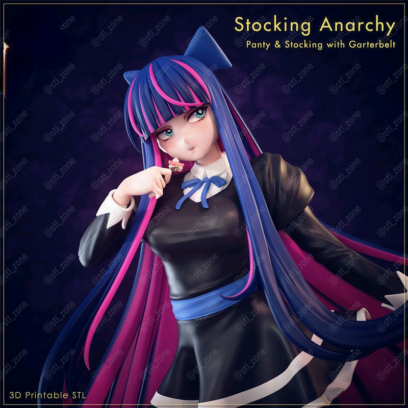 Stocking Anarchy Anime Girl 3D Printable STL Figure Panty Stocking With Garterbelt 0