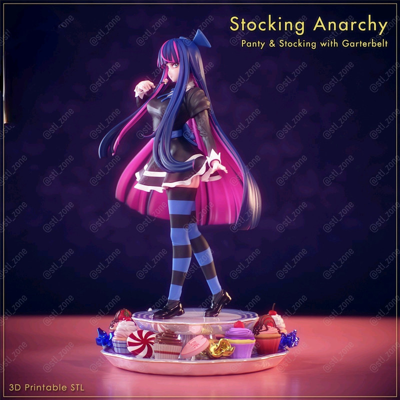 Stocking Anarchy Anime Girl 3D Printable STL Figure Panty Stocking With Garterbelt 2