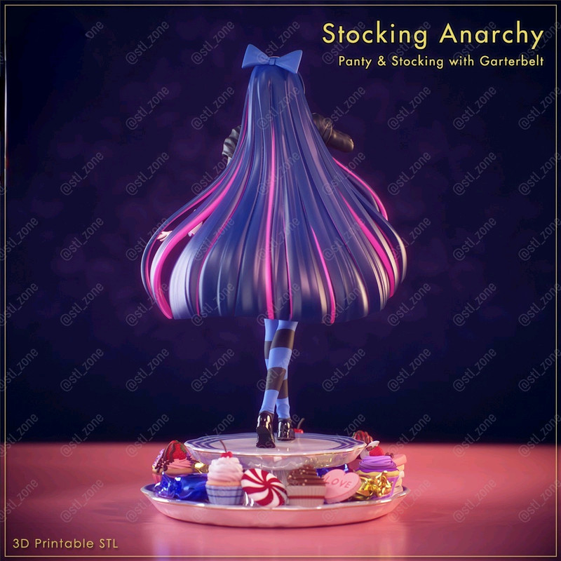 Stocking Anarchy Anime Girl 3D Printable STL Figure Panty Stocking With Garterbelt 4