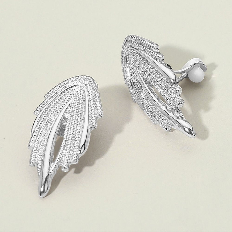 Textured Metal Abstract Clip On Earrings 2