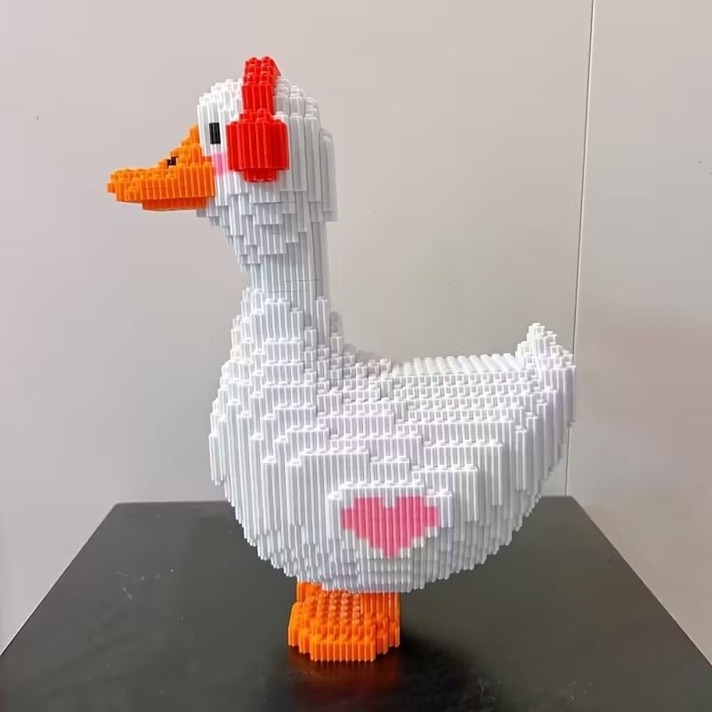 Cute 3D DIY Duck With Headphones 3500Piece Building Puzzle Kit Funny Handmade Cartoon Duck Orname 7