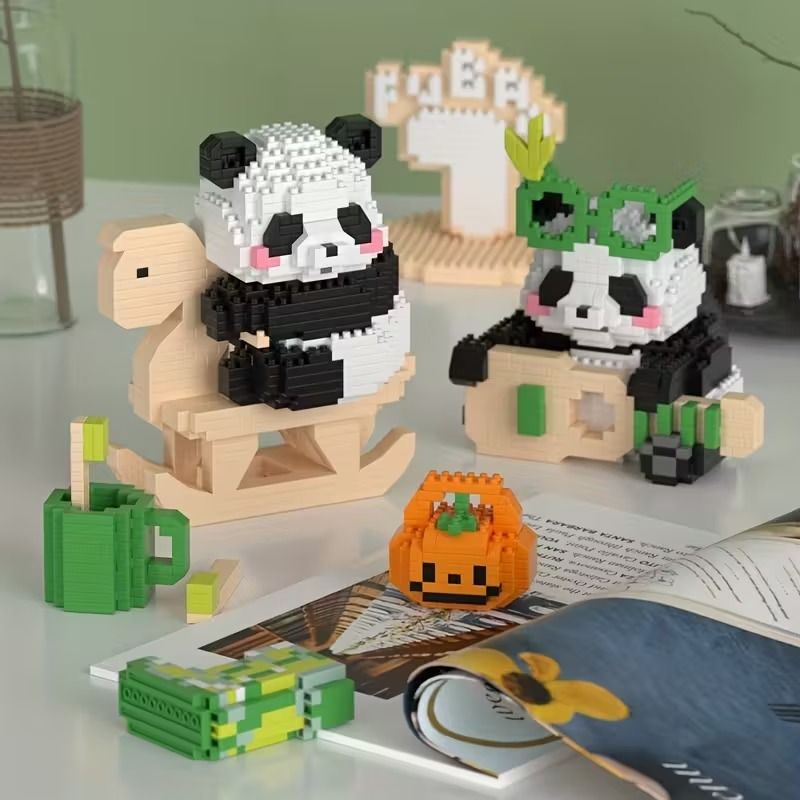 DIY 3in1 Panda 3D Building Block Set Cute Cartoon Animal Puzzle Creative Handmade Toy Gift For Ki 0