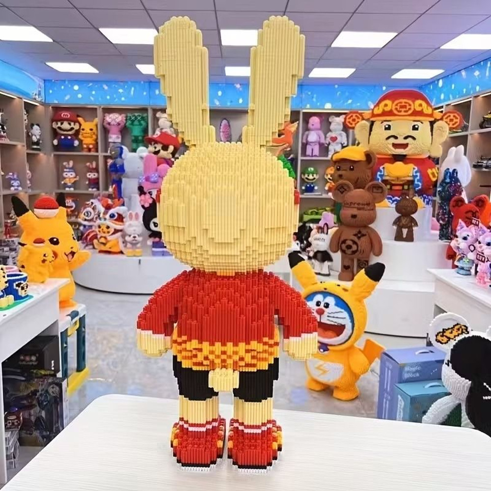 DIY Cool Bunny 3D Building Block Kit  5000Piece Street Style Rabbit Figure  Fun Collectible Puzzle  2