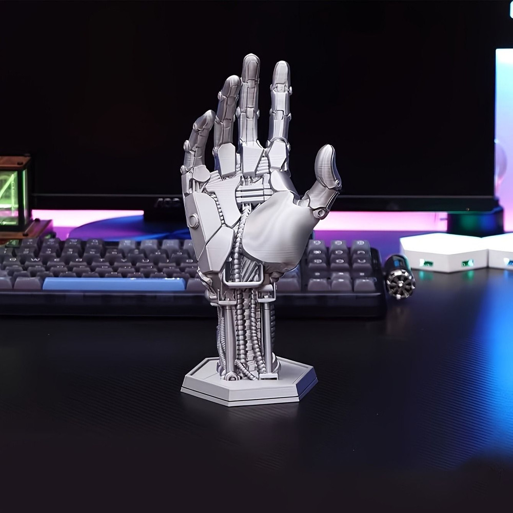 Cyberpunk 3D Printed Game Controller Stand  Futuristic Robotic Hand Design  Multifunctional ABS Des 0