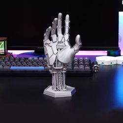 cyberpunk 3d printed game controller stand – futuristic robotic hand design | multifunctional abs desk organizer for con