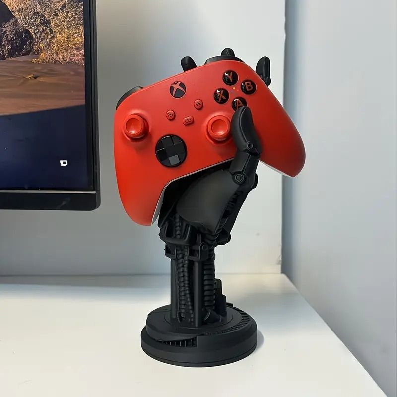 Cyberpunk 3D Printed Game Controller Stand  Futuristic Robotic Hand Design  Multifunctional ABS Des 5