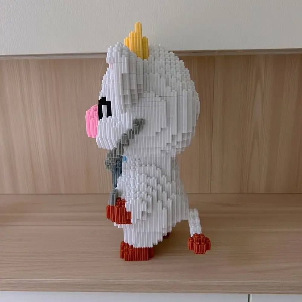 DIY Doctor Cow 3D Building Block Set 5500 Piece Cute Animal Puzzle Fun Educational Toy Decor Gif 7
