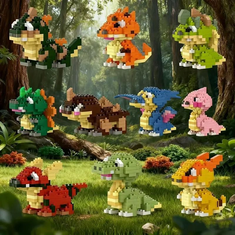 DIY Dinosaur Building Block Set 1000 Piece 3D Puzzle Cute Mini Dino Figures STEM Toy For Kids Co 0