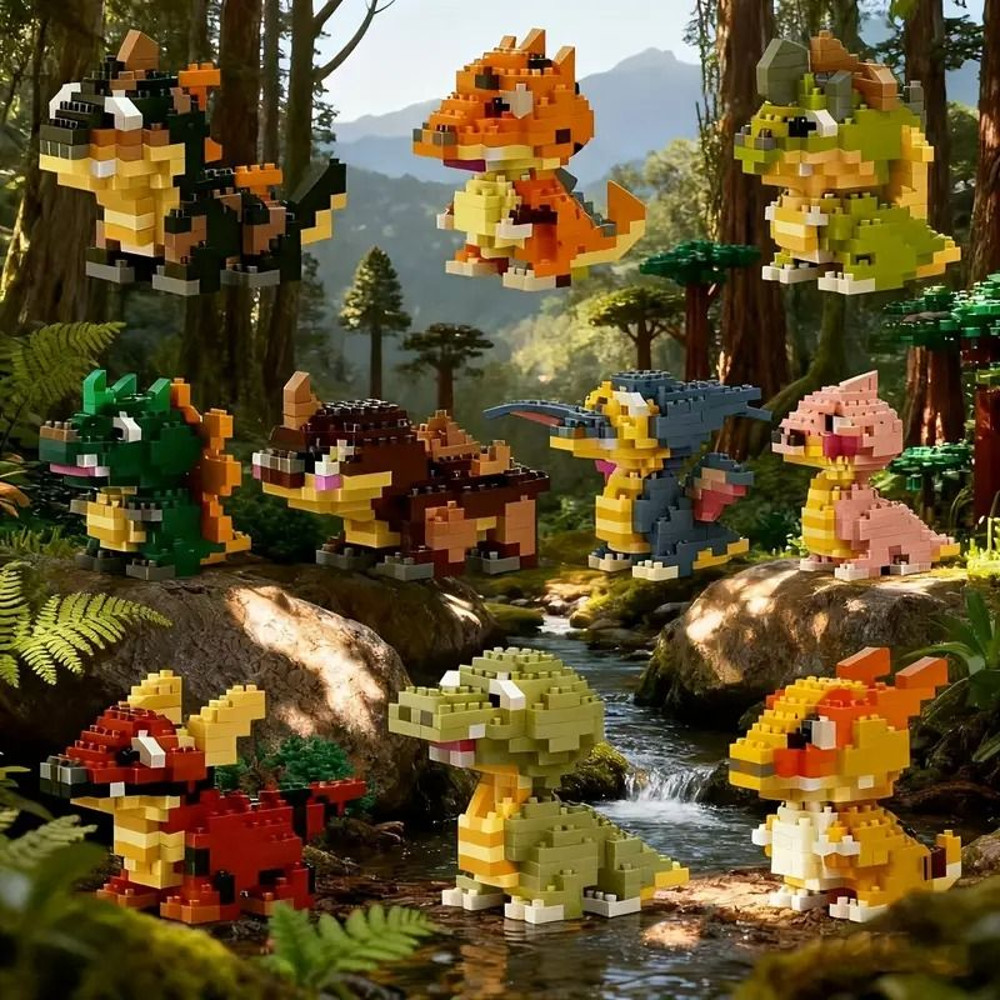 DIY Dinosaur Building Block Set 1000 Piece 3D Puzzle Cute Mini Dino Figures STEM Toy For Kids Co 2