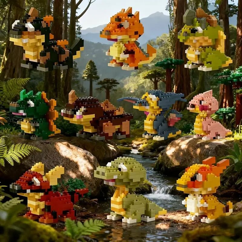 DIY Dinosaur Building Block Set 1000 Piece 3D Puzzle Cute Mini Dino Figures STEM Toy For Kids Co 2