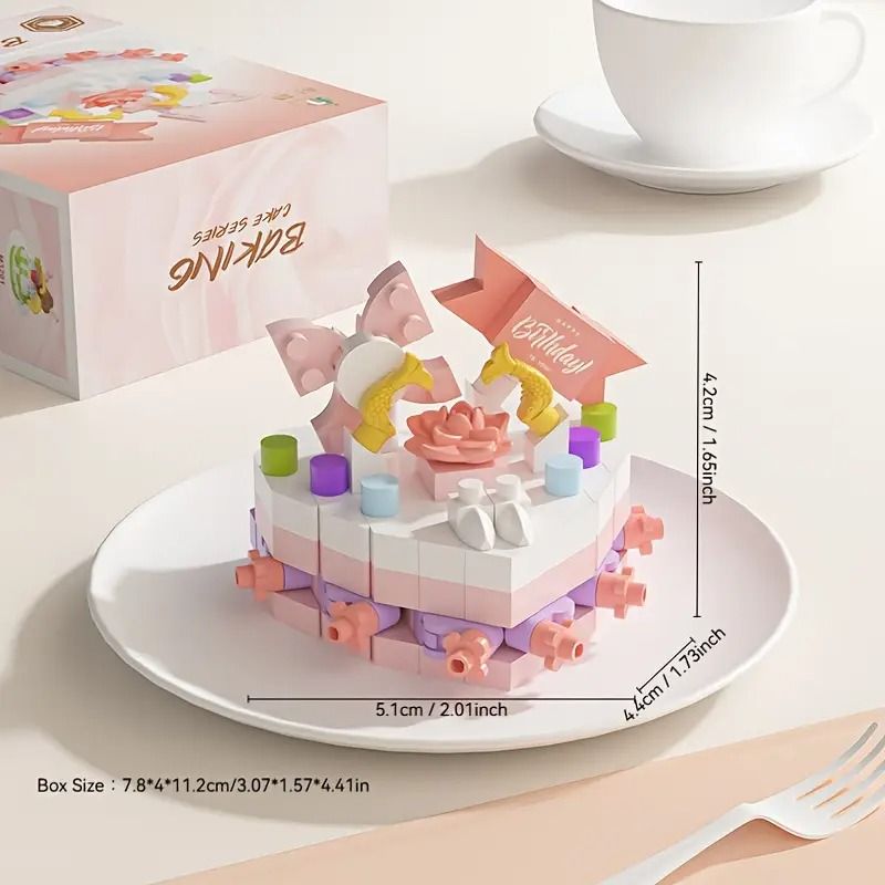 DIY Cake Building Block Set  9 Mini Cakes With Fruits  Flowers  Cute Pastel Puzzle Toy For Kids  Ho 10