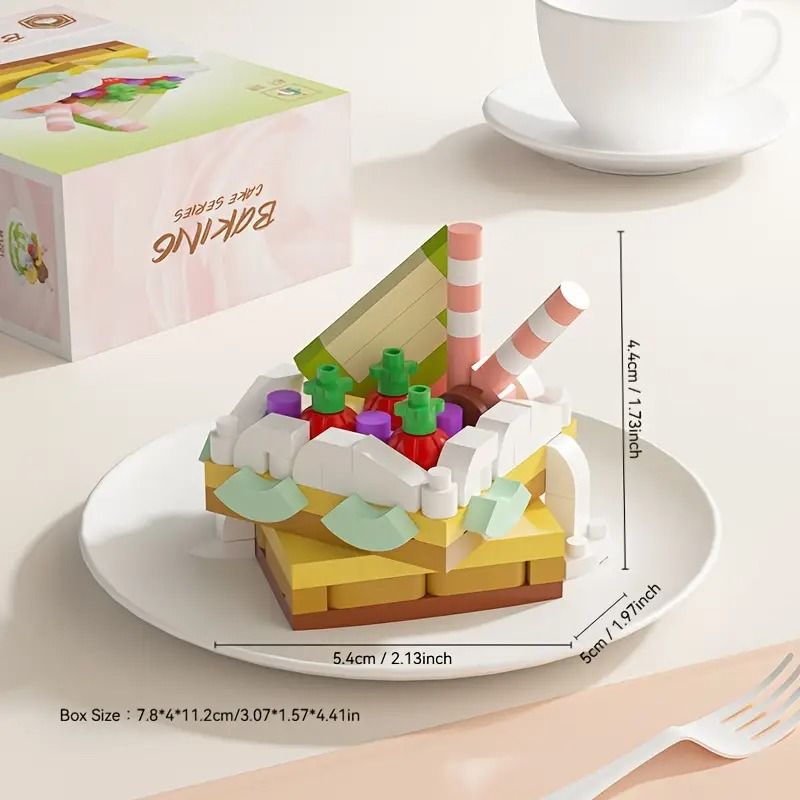 DIY Cake Building Block Set  9 Mini Cakes With Fruits  Flowers  Cute Pastel Puzzle Toy For Kids  Ho 11