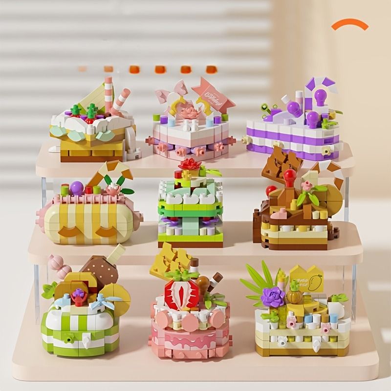 DIY Cake Building Block Set  9 Mini Cakes With Fruits  Flowers  Cute Pastel Puzzle Toy For Kids  Ho 3