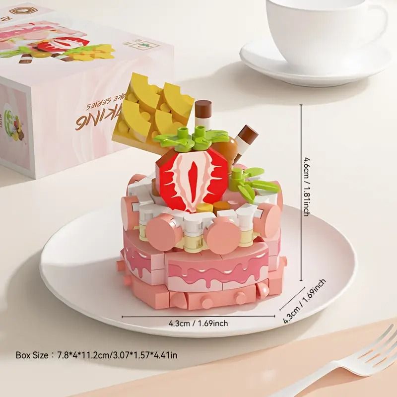 DIY Cake Building Block Set  9 Mini Cakes With Fruits  Flowers  Cute Pastel Puzzle Toy For Kids  Ho 4