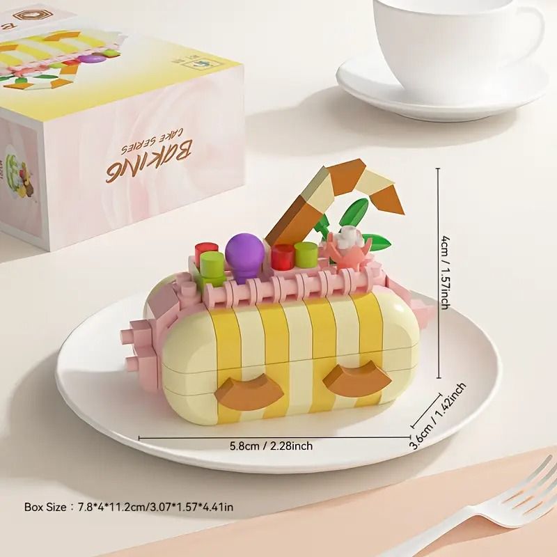 DIY Cake Building Block Set  9 Mini Cakes With Fruits  Flowers  Cute Pastel Puzzle Toy For Kids  Ho 8