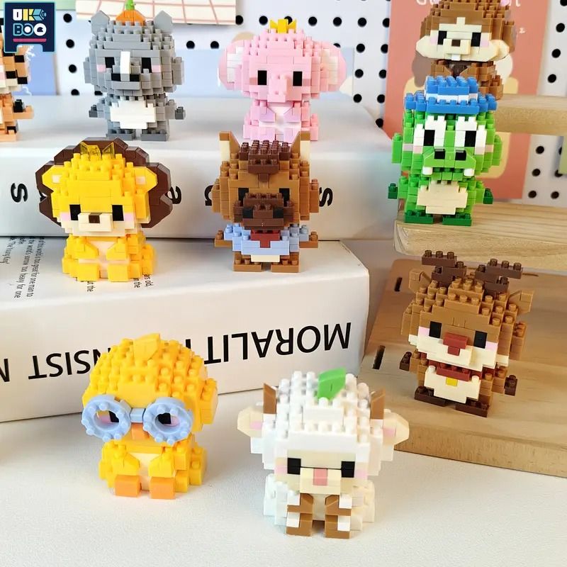 12pcs Cute Animal Building Block Set Mini Cartoon Figures DIY Anime Micro Blocks For Kids Collec 1