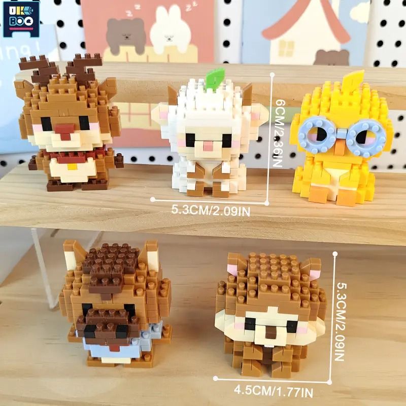 12pcs Cute Animal Building Block Set Mini Cartoon Figures DIY Anime Micro Blocks For Kids Collec 3