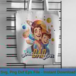 Best Dad T-Shirt Blue Brown Cartoon SVG File
