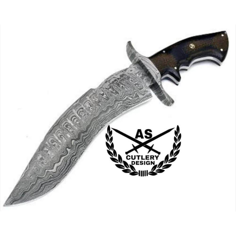 Custom Handmade Bowie Knife With Micarta Handle 1