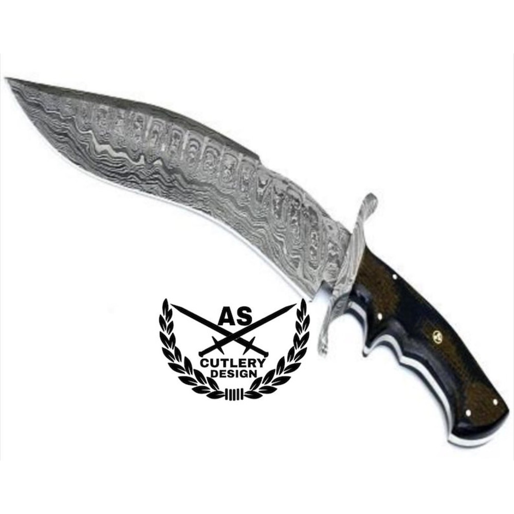 Custom Handmade Bowie Knife With Micarta Handle 2