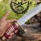 Custom Handmade Stream Bowie Knife With Pakkawood Bone Handle 0