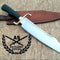 Handmade D2 Steel Hunting Knife Black Micarta Handle Leather Sheath 0