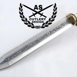 handmade engraved gladius sword d2 steel blade, rosewood & camel bone handle