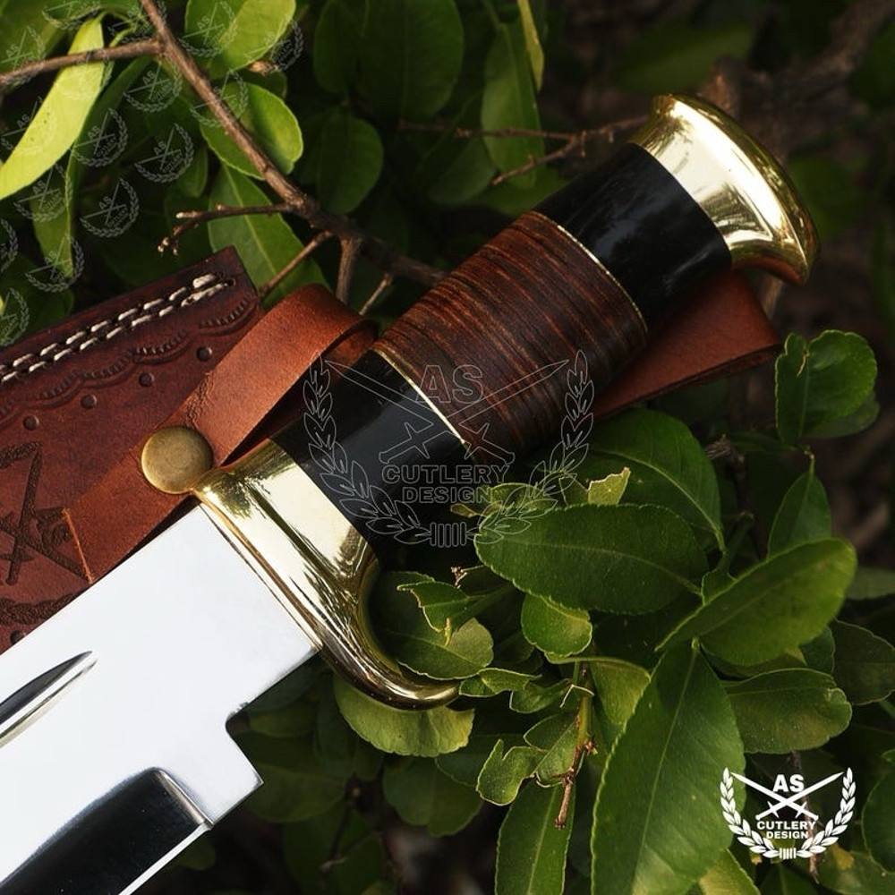 Custom Handmade D2 18 Hunting Crocodile Dundee High Polish Survival Bowie Knife 2