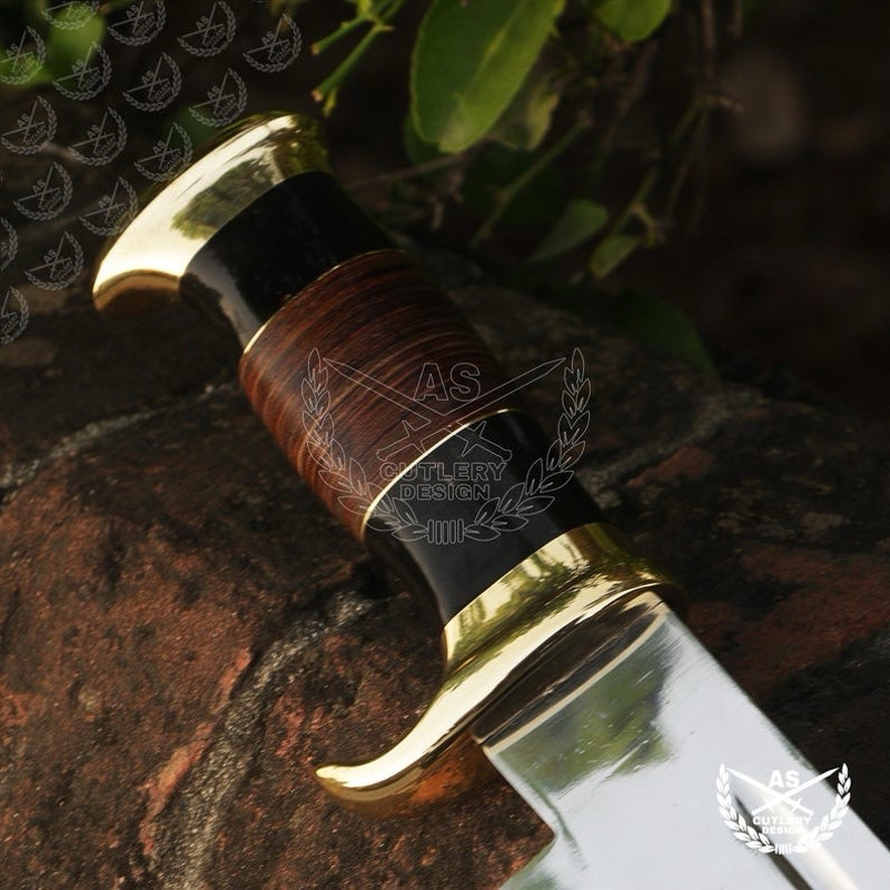 Custom Handmade D2 18 Hunting Crocodile Dundee High Polish Survival Bowie Knife 5