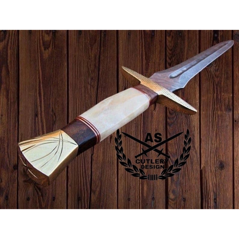 Custom Handmade Damascus Steel Sword 36 With Leather Sheath 3