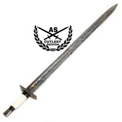 damascus steel viking sword high carbon steel, bone handle, leather sheath