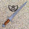 Bastard Sword  Longsword High Carbon Damascus Steel Sword 27 With Leather Sheath 0