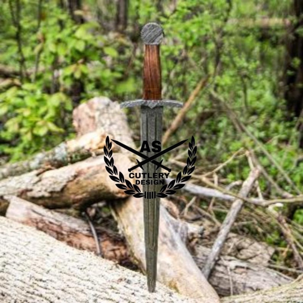 Bastard Sword  Longsword High Carbon Damascus Steel Sword 27 With Leather Sheath 1