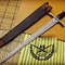 Bastard Sword  Longsword High Carbon Damascus Steel Sword 27 With Leather Sheath 2
