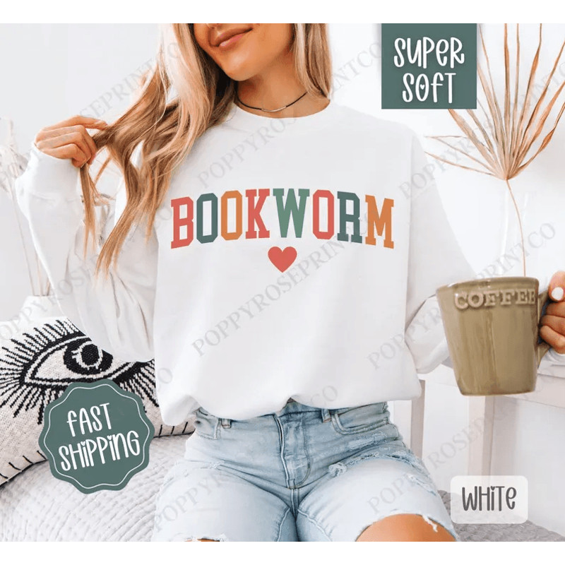 Bookworm Sweatshirt Book Lover Crewneck Womens Bookish Sweatshirt Teacher Sweater Bookish Sweater G 0