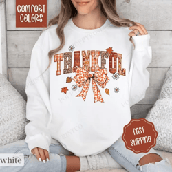 thankful sweatshirt comfort colors, thanksgiving sweater womenswear fall crewneck, gift for her, autumn sweatshirt, swea