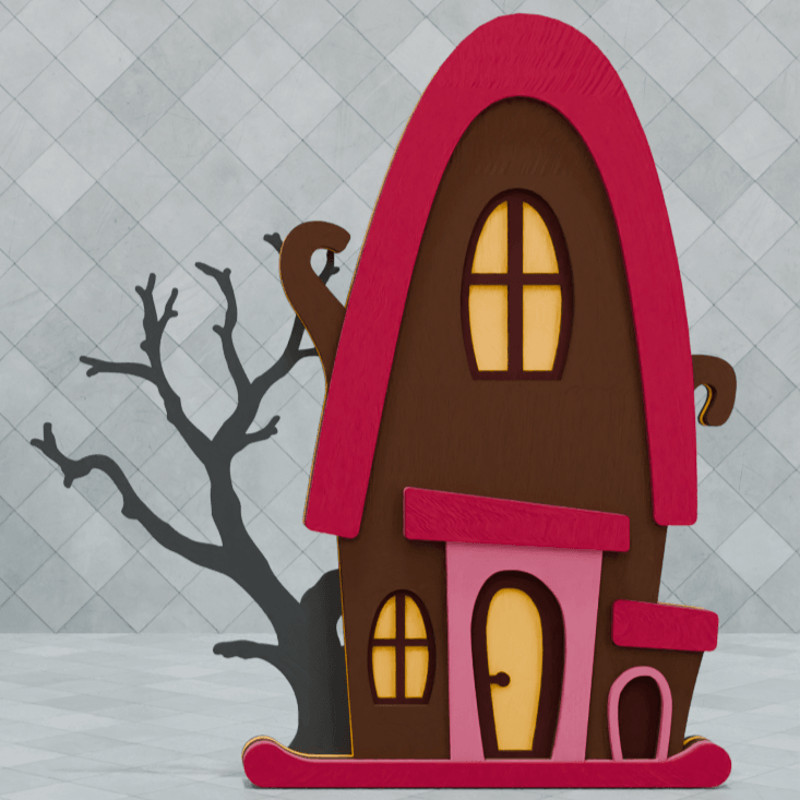 Halloween House SVG Laser Cut PaperCraft 6 0