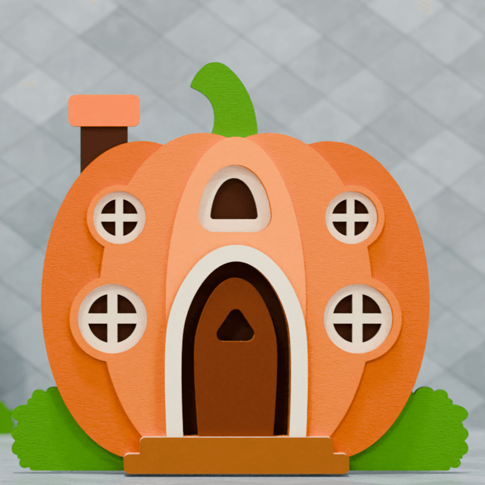 Halloween House SVG Laser Cut Paper Craft 12 0