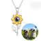 Personalized Sunflower Microcarved Name  Photo Projection Necklace Valentines Day Birthday Christma