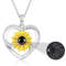 Personalized Heart Sunflower Microcarved Name  Photo Projection Necklace Valentines Day Birthday Ch