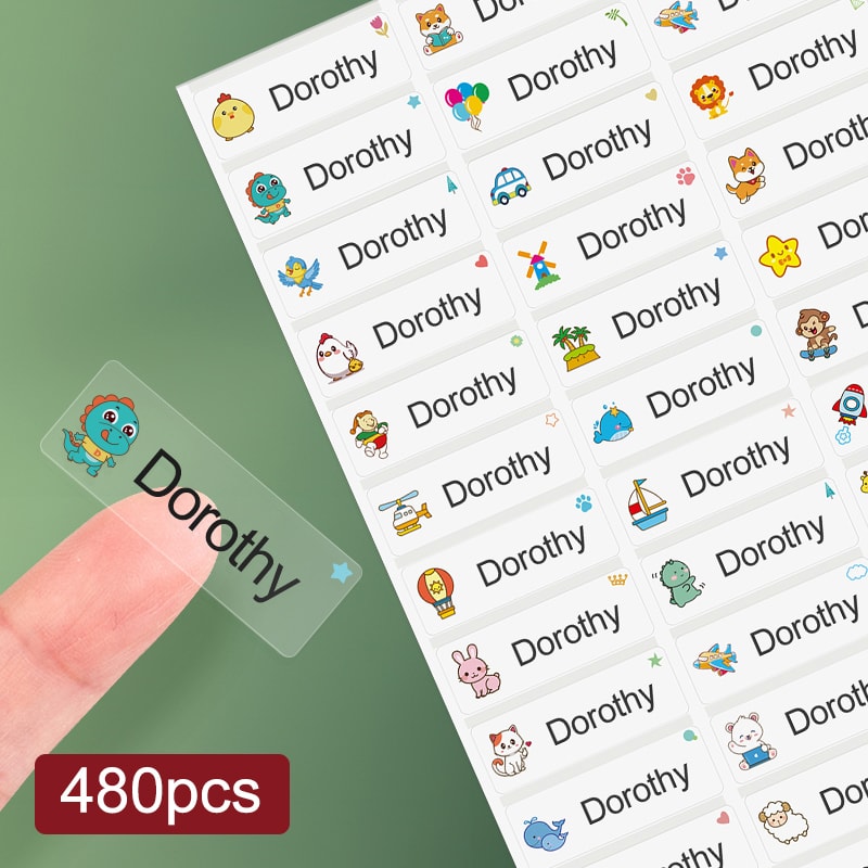 Waterproof Kids Name Labels Customized Transparent Stickers Multilingual Decals For Notebooks And D 5