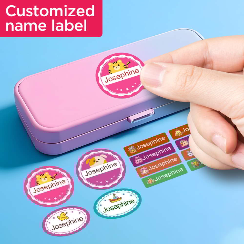 Personalized School Stationery, Custom Hebrew Name Tags, Transparent Waterproof Stickers for Kids, Multilingual Labels